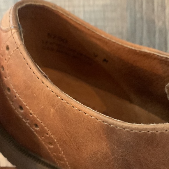 GH Bass mens classic brown leather size 9 Dress shoes oxfords with shoe trees - Picture 6 of 7